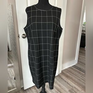 NWT Ralph Lauren Black Grid Pattern Sleeveless Dress